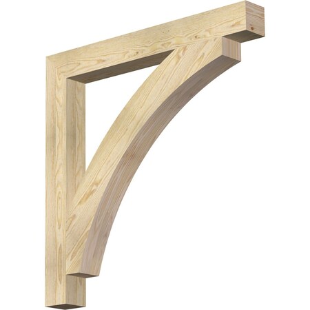 Ekena Millwork Thorton Block Rough Sawn Bracket, Douglas Fir, 4"W x 36"D x 36"H BKT04X36X36THR05RDF